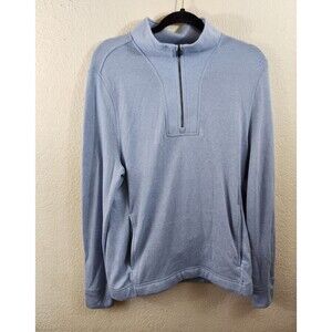 Dunning Golf Womens S Blue Long Sleeve Quarter Zip Mock Neck Pullover